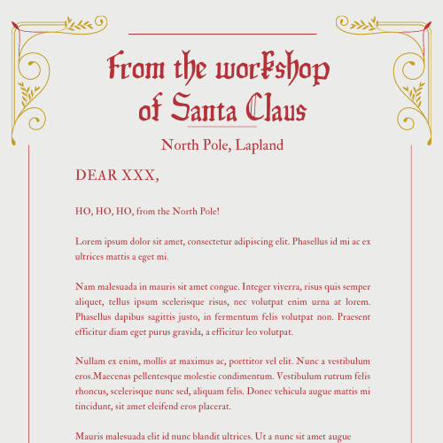 An example of a Letter form the North Pole